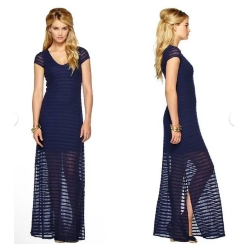 Lilly Pulitzer Vienna Maxi Dress Maxi Dress Navy Blue Size L Resortwear Coastal